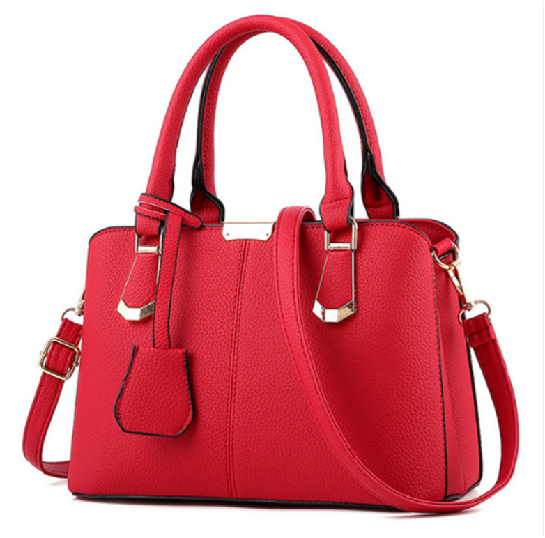 Top-handle Solid Ladies Leather Shoulder Bag Tote Crossbody Bags ...